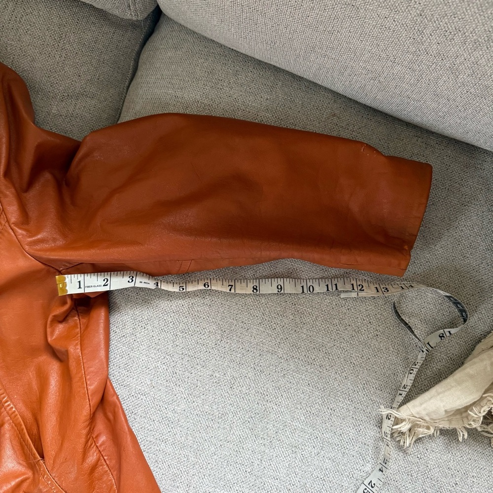 Vintage Leather Fur Collar Coat - Picture 3 of 13